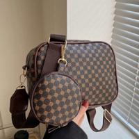 Bon&Bon Coffee Brown PU Leather Mini Crossbody Bag - Vintage Square Bag Coffee Brown