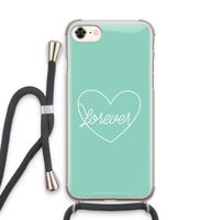 Forever heart pastel: iPhone 8 Transparant Hoesje met koord