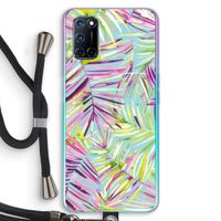 Tropical Palms Blue: Oppo A72 Transparant Hoesje met koord