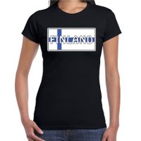 Finland landen t-shirt zwart dames