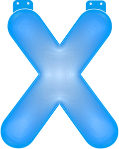 Opblaas letter X blauw   -