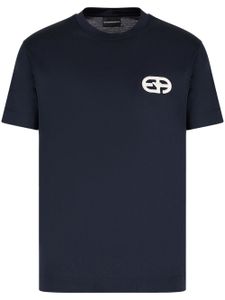 Emporio Armani t-shirt en jersey à patch logo - Bleu