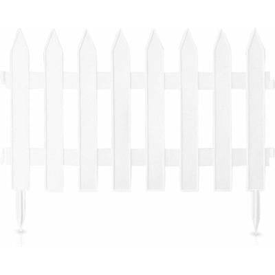 Tuinhekjes/borderranden - 7x stuks - kunststof - 320 cm - wit - tuinafscheiding - 46 x 35 cm
