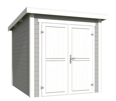 Blokhut Sara 200x250 Platinum Grey-Wit - Outdoor life