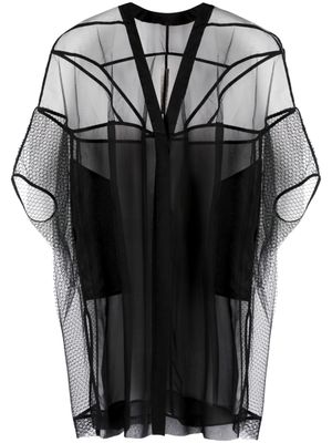 Rick Owens veste Edfu Tecuatl en soie - Noir