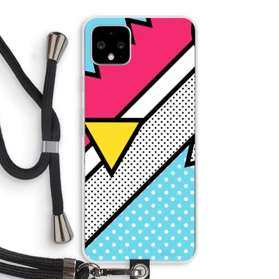 Pop Art #3: Pixel 4 XL Transparant Hoesje met koord