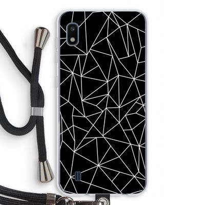 Geometrische lijnen wit: Samsung Galaxy A10 Transparant Hoesje met koord