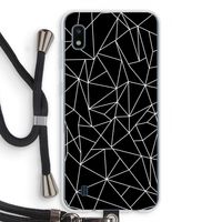 Geometrische lijnen wit: Samsung Galaxy A10 Transparant Hoesje met koord
