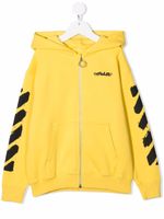 Off-White Kids hoodie à rayures Diag - Jaune