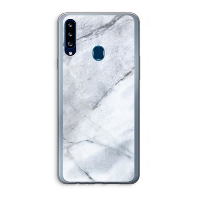 Witte marmer: Samsung Galaxy A20s Transparant Hoesje