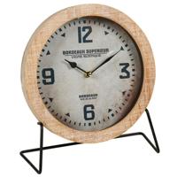 Tafelklok Bordeaux - Old School look - naturel/zwart - Dia 24 cm - hout Tafelklok Bordeaux - Old School look - naturel/zwart - Dia 24 cm - hout
