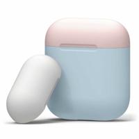 Driekleur dropproof draadloze koptelefoon Oplaaddoos beschermende case voor Apple AirPods 1/2 (wit roze blauw)