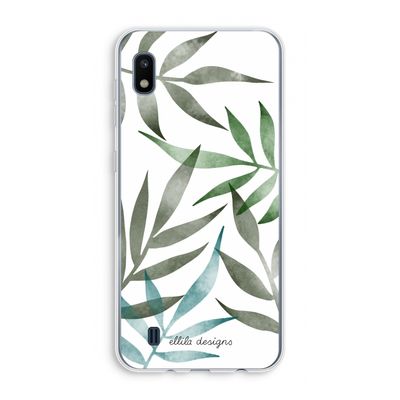 Tropical watercolor leaves: Samsung Galaxy A10 Transparant Hoesje