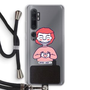 Hartje: Xiaomi Mi Note 10 Transparant Hoesje met koord