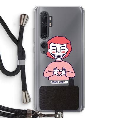 Hartje: Xiaomi Mi Note 10 Transparant Hoesje met koord