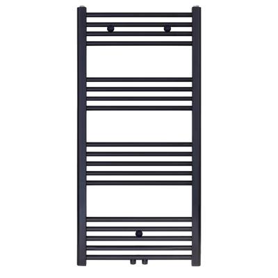 Handdoekradiator Belrad | 120x50 cm | CV radiator | Midden aansluiting | 537 watt | Zwart mat geborsteld