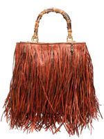 la milanesa sac cabas Lampione médium à franges - Orange la milanesa sac cabas Lampione médium à franges - Orange