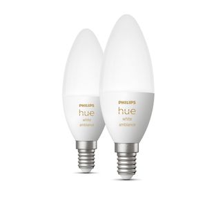 "Philips Hue White Ambiance Kaarslamp - E14 - 2-pack "