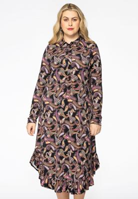 Yoek Jurk met kraag PAISLEY | Zwart | Maat 42/44