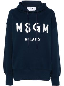 MSGM hoodie en coton à logo imprimé - Bleu