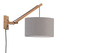 GOOD&MOJO Wandlamp 'Andes' Small, Bamboe en Eco linnen, kleur Lichtgrijs/Naturel