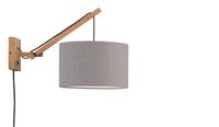 GOOD&MOJO Wandlamp 'Andes' Small, Bamboe en Eco linnen, kleur Lichtgrijs/Naturel