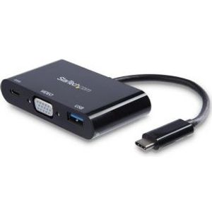 StarTech.com USB-C naar VGA multifunctionele adapter met Power Delivery en USB-A poort