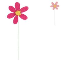 Kunstbloem vilt roze/oud roze 33 cm 2 assorti | 24 stuks