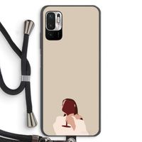 I drink wine: Xiaomi Redmi Note 10 5G Transparant Hoesje met koord