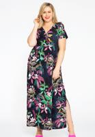 Yoek Maxi-jurk TROPIC DOTS | Blauw | Maat 54/56