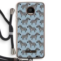 Zebra: Motorola Moto Z Force Transparant Hoesje met koord