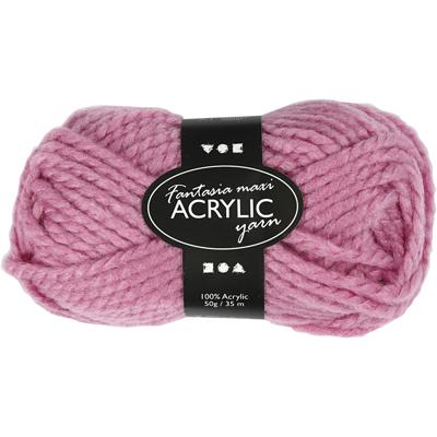 Creativ Company Fantasia acrylgaren, l: 35 m, maxi, roze, 50 gr/ 1 bol