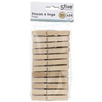 48x Stuks wasknijpers naturel 9 cm van hout