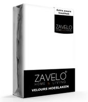 Zavelo Hoeslaken Velours Wit - Fluweel Zacht - 30 cm Hoekhoogte - Rondom Elastiek - Velvet -1-persoons (80/90x200/220 cm)