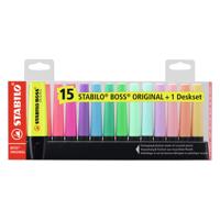 Stabilo boss original - markeerstift - 15 stuks deskset