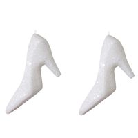 2x Kersthangers witte hakken/pumps 10 cm kerstboomversiering