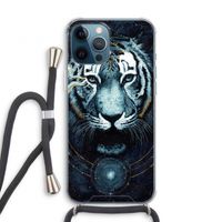 Darkness Tiger: iPhone 12 Pro Transparant Hoesje met koord