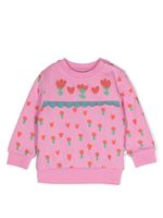 Stella McCartney Kids sweat en coton biologique à motif tulipe - Rose