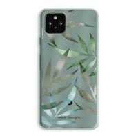 Tropical watercolor leaves: Google Pixel 5a 5G Transparant Hoesje