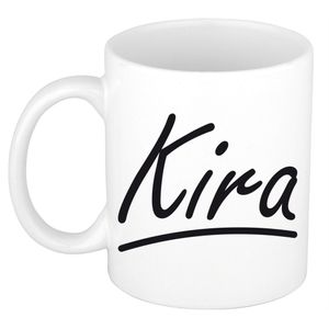 Kira voornaam kado beker / mok sierlijke letters - gepersonaliseerde mok met naam   -