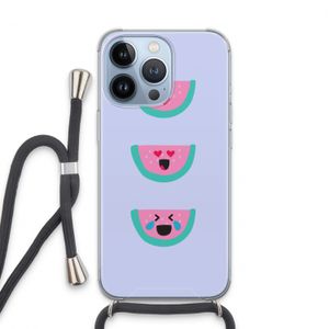 Smiley watermeloen: iPhone 13 Pro Transparant Hoesje met koord