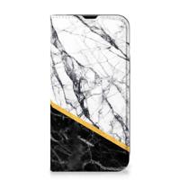 iPhone 14 | Standcase | Marmer Wit Zwart - Origineel Cadeau Man
