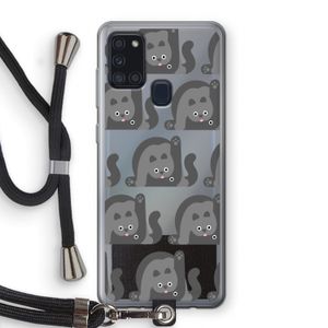 Cats: Samsung Galaxy A21s Transparant Hoesje met koord