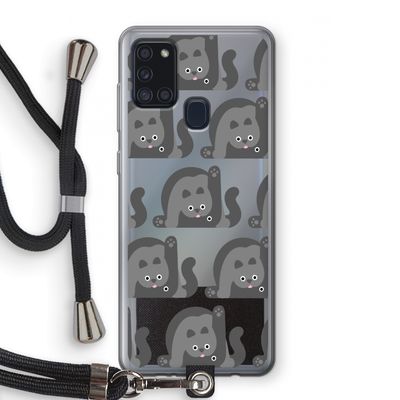 Cats: Samsung Galaxy A21s Transparant Hoesje met koord