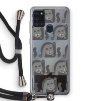 Cats: Samsung Galaxy A21s Transparant Hoesje met koord Cats: Samsung Galaxy A21s Transparant Hoesje met koord