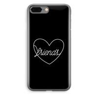 Friends heart black: iPhone 8 Plus Transparant Hoesje