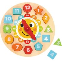 Tooky toy Klokpuzzel Educatief Houten Speelgoed 13-delig - thumbnail