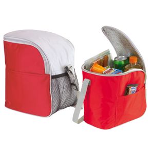 Kleine koeltas/Lunch tas model Glaciaal - 2x - 23 x 16 x 26 cm - 1 vaks - rood/grijs - 9 Liter