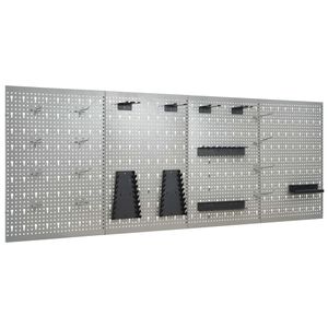 VidaXL Gaatjespaneel wandgemonteerd 4 st 40x58 cm staal