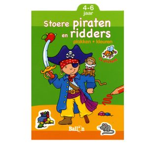 Plakken en Kleuren Stoere Piraten en Ridders, 4-6 jaar